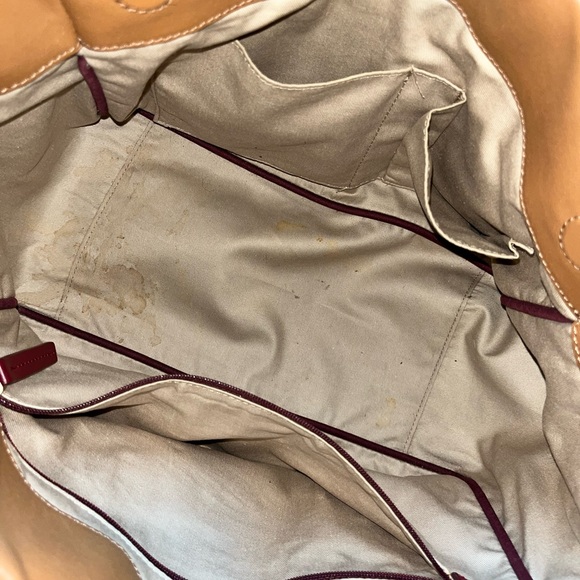 Coach Tan Leather Tote with Gold Accents - Picture 7 of 10